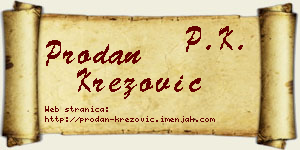 Prodan Krezović vizit kartica